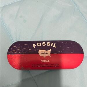 Fossil Red and Black Glasses Case